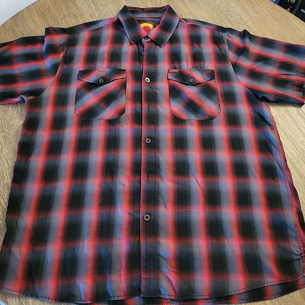 DIXXON Red and Black Casual Plaid Shirt